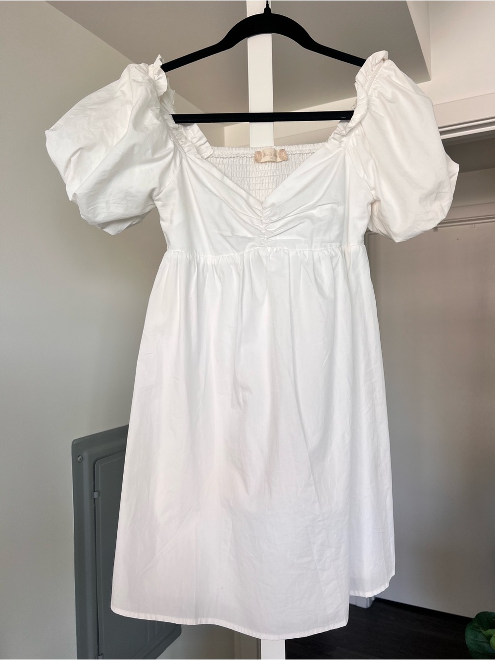 Altar'd State White Cotton Puff Sleeve Babydoll Dress White Size XS